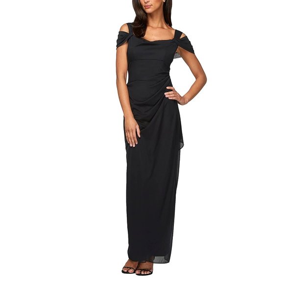 Alex Evenings Dresses & Skirts - NWT - Alex Evening full length black dress 10 - peek-a-boo shoulders